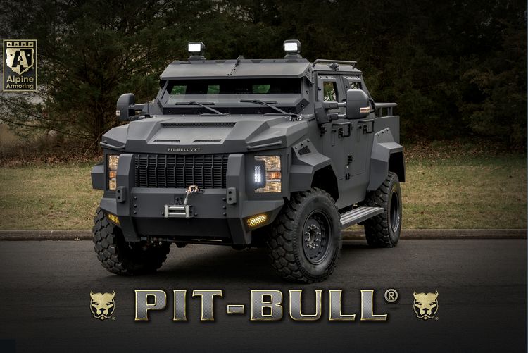 Alpine Armoring Pit-Bull® VXT tactical SWAT pickup truck/armored personnel carrier for law enforcement.